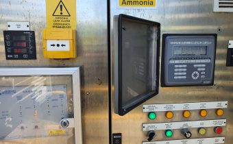 Controls panel open during chilling plant maintenance